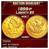 1899-p Gold Liberty Half Eagle $5 ms66+ SEGS