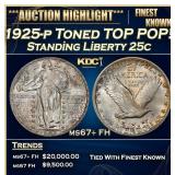 1925-p Standing Liberty Quarter Toned TOP POP! 25c