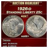 1926-d Standing Liberty Quarter 25c ms66+ SEGS