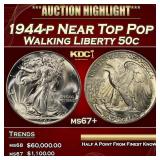 1944-p Walking Liberty Half Dollar Near Top Pop 50