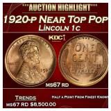 1920-p Lincoln Cent Near Top Pop! 1c ms67 rd SEGS