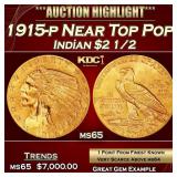 1915-p Gold Indian Quarter Eagle Near Top Pop! $2