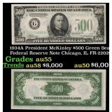 1934A $500 Green Seal Federal Reserve Note Preside