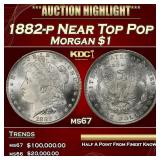 1882-p Morgan Dollar Near Top Pop $1 ms67 SEGS