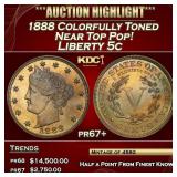 1888 Proof Liberty Nickel Colorfully Toned Near To