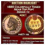 1885 Proof Indian Cent Colorfully Toned Near Top P