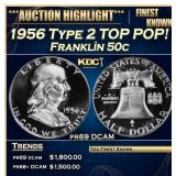 1956 Type 2 Proof Franklin Half Dollar TOP POP! 50