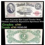 1917 $2 Large Size Legal Tender Note Thomas Jeffer