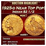 1925-d Gold Indian Quarter Eagle Near Top Pop! $2