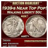 1939-s Walking Liberty Half Dollar Near Top Pop! 5