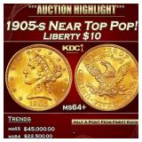 1905-s Gold Liberty Eagle Near Top Pop! $10 ms64+