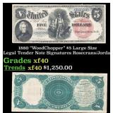 1880 $5 Large Size Legal Tender Note "WoodChopper"