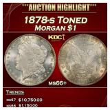1878-s Morgan Dollar Toned $1 ms66+ SEGS