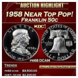 1958 Proof Franklin Half Dollar Near Top Pop! 50c