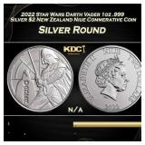 2022 Star Wars Darth Vader 1oz .999 Silver $2 New