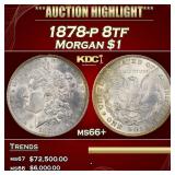 1878-p 8tf Morgan Dollar $1 ms66+ SEGS
