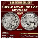 1926-d Buffalo Nickel Near Top Pop 5c ms66 SEGS