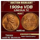 1909-s VDB Lincoln Cent 1c ms65 rd SEGS