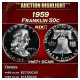 1959 Proof Franklin Half Dollar 50c pr67+ DCAM SEG