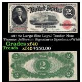 1917 $2 Large Size Legal Tender Note Thomas Jeffer
