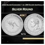 2024 Silver Kangaroo 1 oz .999 Silver Australia $1