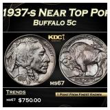 1937-s Buffalo Nickel Near Top Pop 5c ms67 SEGS