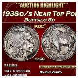 1938-d/s Buffalo Nickel Near Top Pop 5c ms68 SEGS