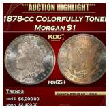 1878-cc Morgan Dollar Colorfully Toned $1 ms65+ SE