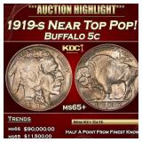 1919-s Buffalo Nickel Near Top Pop! 5c ms65+ SEGS