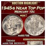1945-s Mercury Dime Near Top Pop! 10c ms68 FSB SEG