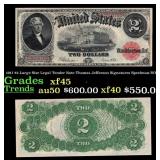 1917 $2 Large Size Legal Tender Note Thomas Jeffer