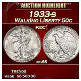 1933-s Walking Liberty Half Dollar 50c ms66 SEGS