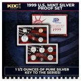 1999 United States Silver Proof Set about 1 1/2 ou