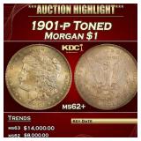 1901-p Morgan Dollar Toned $1 ms62+ USCG