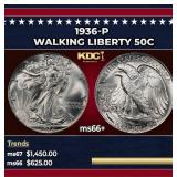 1936-p Walking Liberty Half Dollar 50c ms66+ SEGS
