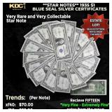 15x **STAR NOTES** 1935 $1 Blue Seal Silver Certif