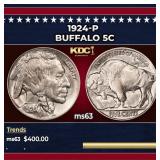 1924-p Buffalo Nickel 5c Grades Select Unc