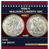 1936-s Walking Liberty Half Dollar 50c Grades GEM