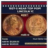 1927-s Lincoln Cent Near Top Pop! 1c ms65 rd SEGS