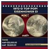 1972-d Eisenhower Dollar TOP POP! $1 ms67+ SEGS