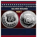 Get Your Kicks Route 66 Style - 1 oz Silver Round