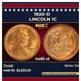 1920-d Lincoln Cent 1c ms65 rd SEGS