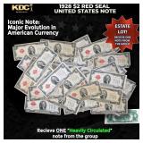 1x 1928 $2 Red Seal United States Note Heavily Cir