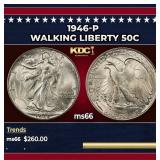 1946-p Walking Liberty Half Dollar 50c Grades GEM+