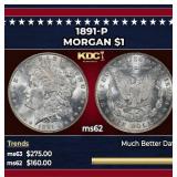 1891-p Morgan Dollar $1 Grades Select Unc