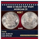 1888-o Morgan Dollar Near Top Pop! $1 ms66 SEGS