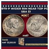 1979-p Wider Rim Susan B. Anthony Dollar Near Top