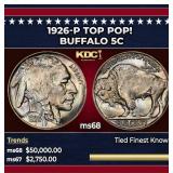 1926-p Buffalo Nickel TOP POP! 5c ms68 SEGS