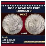 1888-o Morgan Dollar Near Top Pop! $1 ms66 SEGS