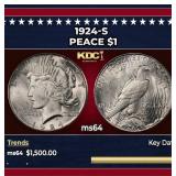 1924-s Peace Dollar $1 ms64 SEGS